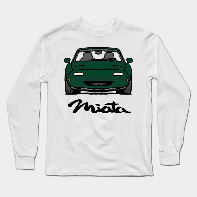 MX5 Miata NA British Racing Green Long Sleeve T-Shirt by Woreth